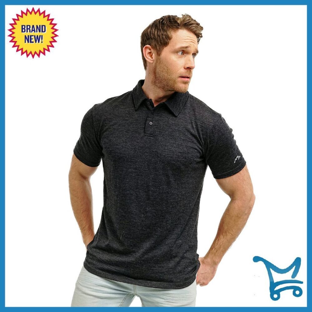Men's Merino Wool Polo Shirt - Anti-Odor Breathable Lightweight